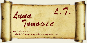 Luna Tomović vizit kartica